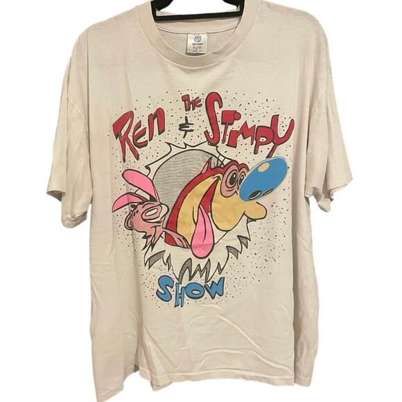 Vintage 90s The Ren & Stimpy Show Cartoon Single Stitch Shirt Adult XL - Picture 1 of 3